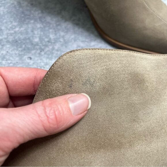 Vince Havana Light Tan Notched Suede Booties 8 - Picture 3 of 8